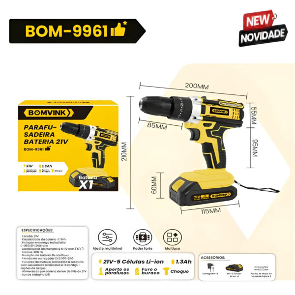 Pluga e Vai - Parafusadeira BOMVINK - 9961