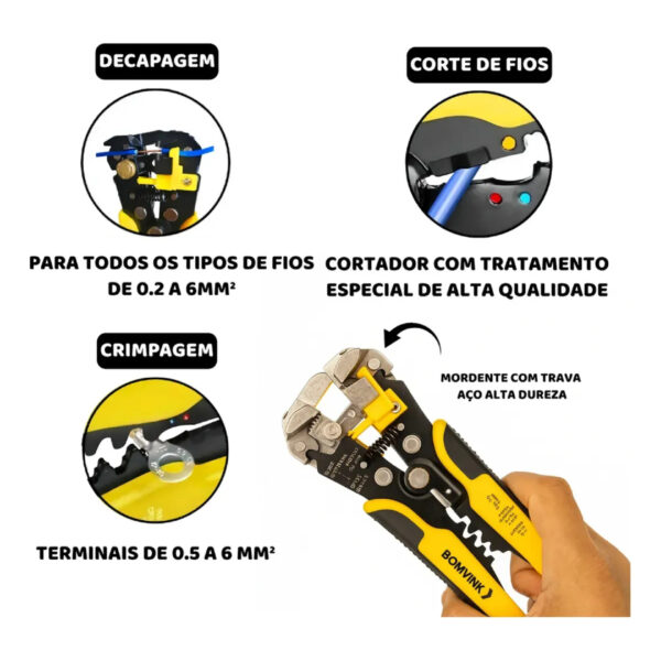 Alicate Decapador 3 em 1 BOMVINK 1702