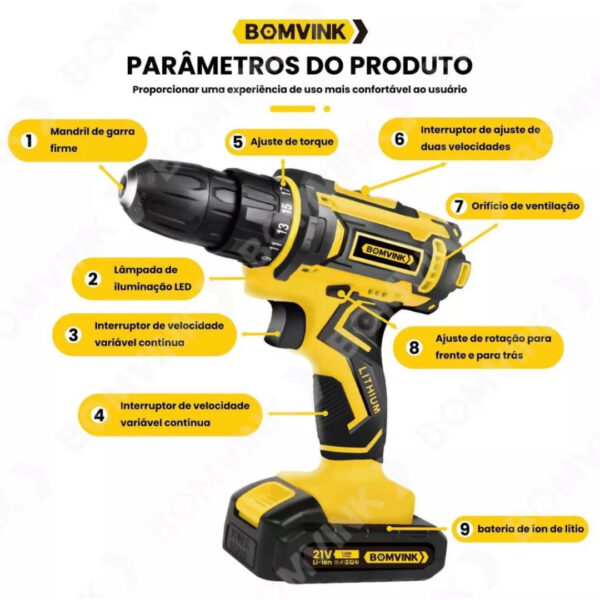 Pluga e Vai - Parafusadeira BOMVINK - 9961