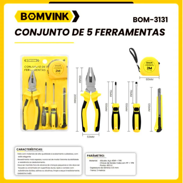 Pluga e Vai - Kit Ferramentas BOMVINK BOM-3131