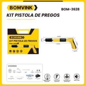 BOMVINK Kit Pistola De Pregos BOM-3628